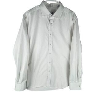 Robert Graham Button Down Shirt Mens XXL White Tonal Skull Jacquard Paisley